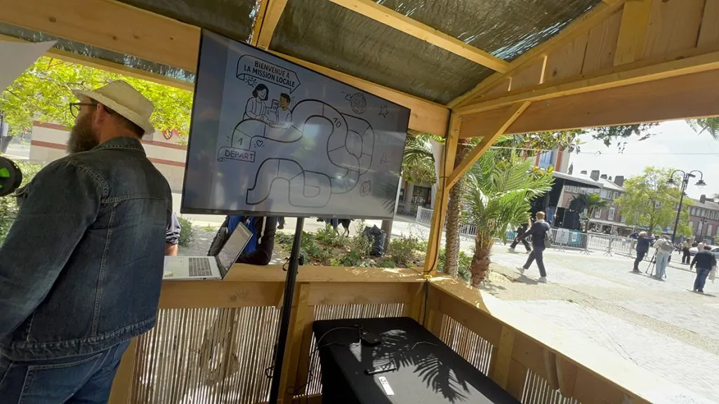 Animation fresque facilitation graphique digitale à Abbeville et partout en France au même prix projetée sur écran