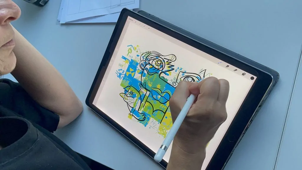 La création I-pad fresque digitale à Lyon imaginée par aNa artiste
