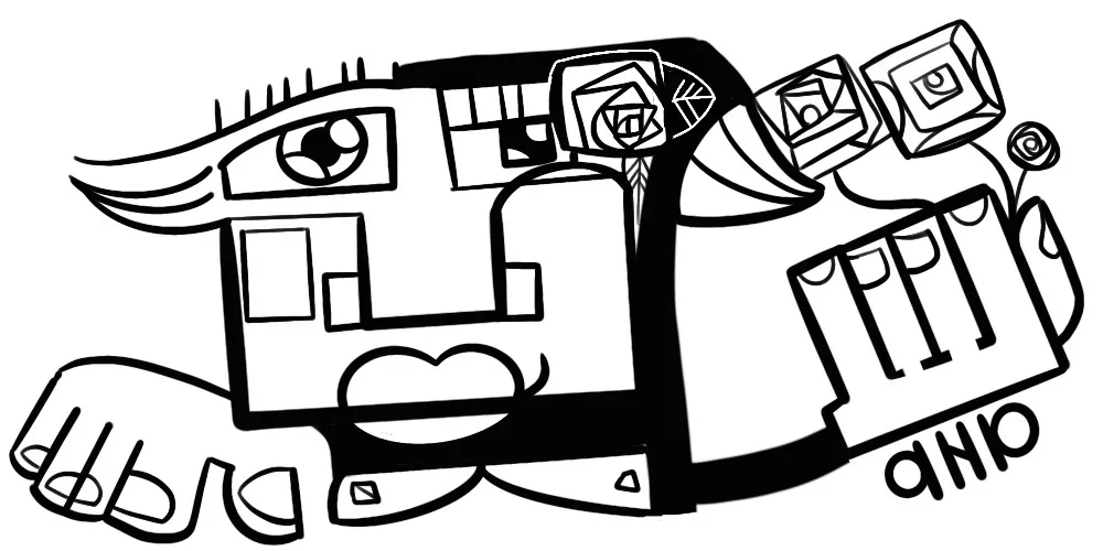 Le Dessin noir de aNa artiste depuis le plan du quartier de la mairie pour une des deux fresques éco-responsables en pose de première pierre à Chartres pré-imprimé sur plexiglas