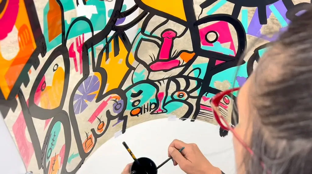 Idée d'animation originale fresque pour mariage à Orleans par aNa artiste et My Art Box