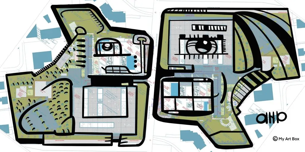 La création de aNa pour fresque pour formateurs à Rouen sobre et éco-responsable depuis les plans du bâtiment