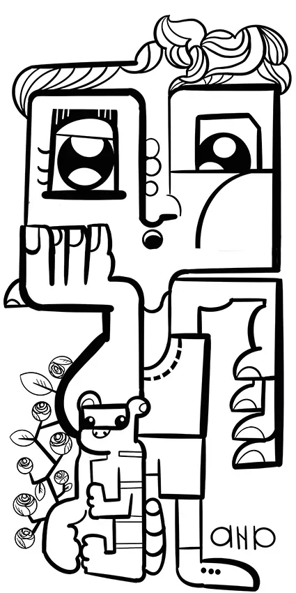 La fresque 2 des 3 fresques pour Mulhouse dessinées par aNa artiste pour My Art Box