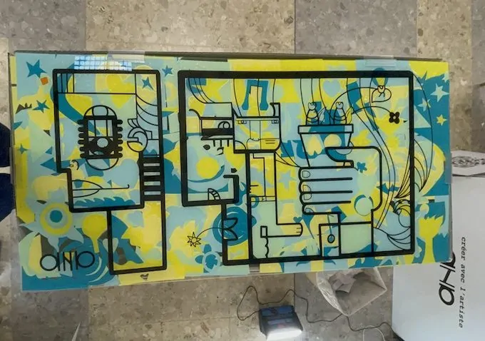 La fresque zen de Cluny format 500x1000mm une fois terminée