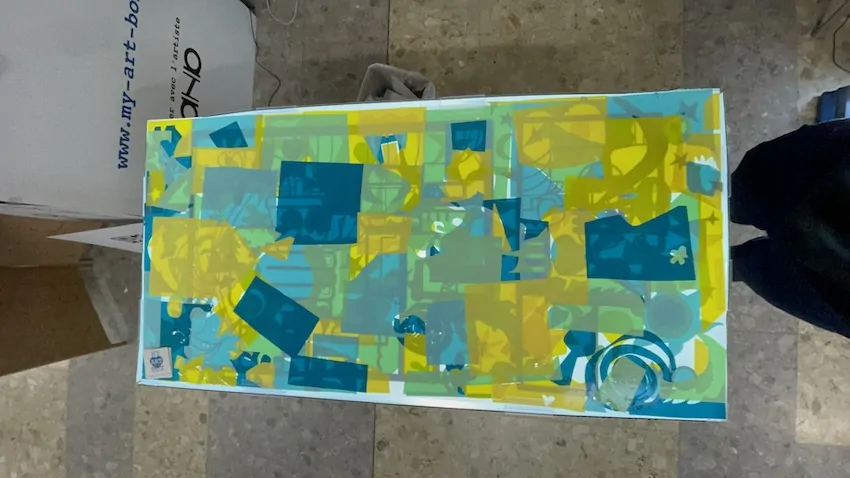 Le dos verso de la fresque zen plexi de Cluny en fin de construction