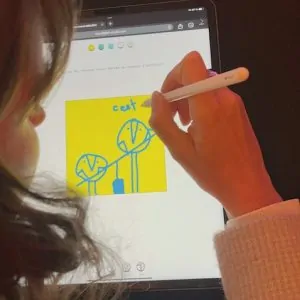 Une idée originale dessinée par une participante en animation digitale sur le Ipad pro de Christophe Chazot qui déambule au cocktail pour faire participer les invités