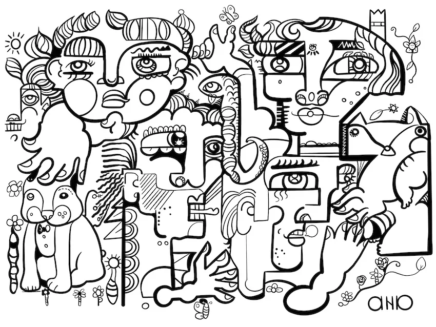 Le dessin aNa artiste de l'animation digitale pour étudiants à distance PASS 2025 dans le cadre de sa démarche d'anthropotekhné