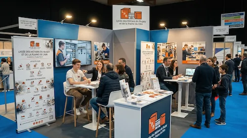 Le stand du lycée des métiers au salon étudiant du groupe 3
